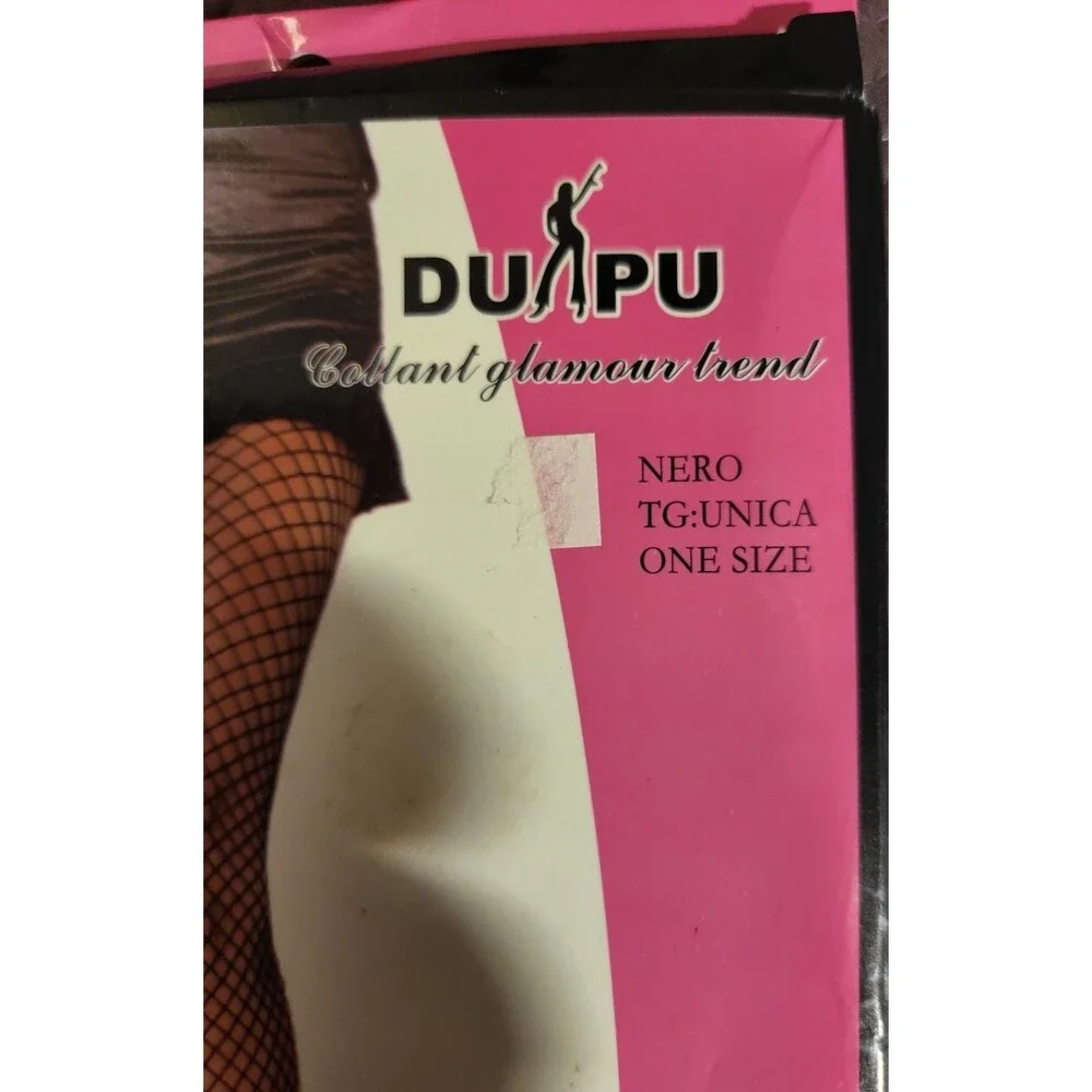 NIP Black Thigh High Diamond Black Fishnet Stockings OS One Size Halloween
